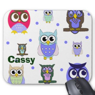 Colorful Owls Mouse Pad