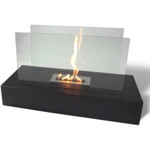 Nu Flame Fiamme 31.5 in. Freestanding Decorative Bio Ethanol Fireplace in Matte Black NF F3FIE