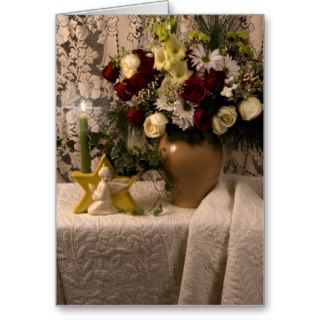 2162 Angel Vase Floral Still Life Birthday Card