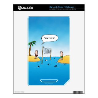 Shark Volleyball Funny Cartoon Skin For NOOK Color