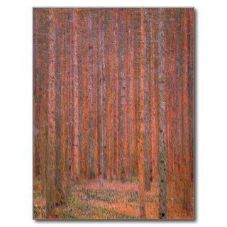 Gustav Klimt Fir Forest Tannenwald Red Trees Post Card