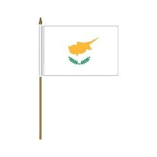 Cyprus Small 4 X 6 Inch Mini Country Stick Flag Banner with 10 Inch Plastic Pole  Great Quality PolyesterNew   Outdoor Flags