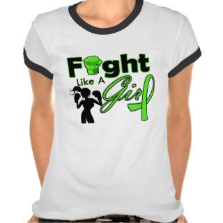 Lymphoma Cancer Fight Like A Girl Silhouette T shirt
