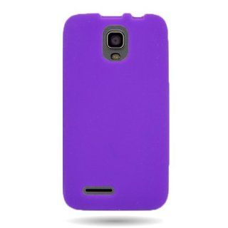 EMAXCITY Brand Soft Silicone PURPLE Skin Cover Case for ZTE N8000 ENGAGE LT [WCL465] Cell Phones & Accessories