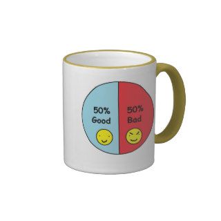 50% Good and 50% Bad Pie Chart Coffee Mugs