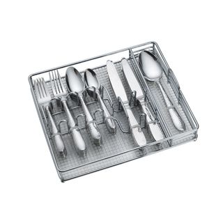 Towle Everyday Logan 62 piece Flatware Set and Wire Caddy Towle Everyday Flatware Sets