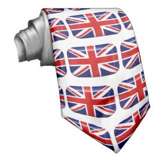 United Kingdom Flag Buttons Neck Tie