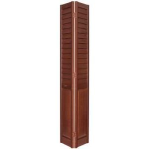 Wood Classics 3 in. Louver/Panel Cherry Composite Interior Bi fold Closet Door 7403080700