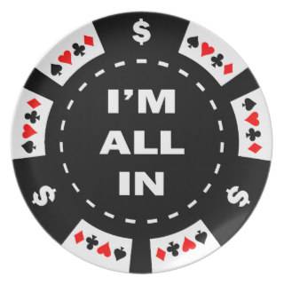 I'm All In Poker Chip Party Plates