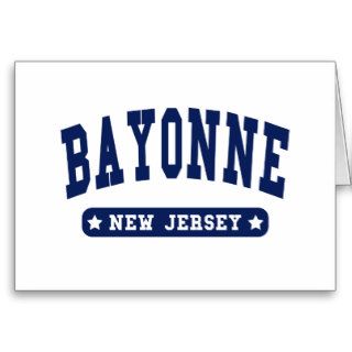 Bayonne New Jersey College Style t shirts Greeting Card