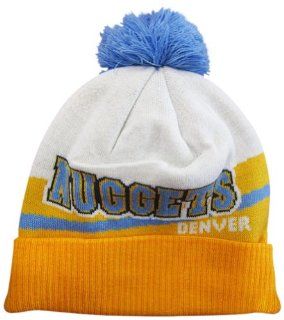 Denver Nuggets Script Knit Cuffed Pom Knit Cap / Beanie  Sports Fan Beanies  Sports & Outdoors