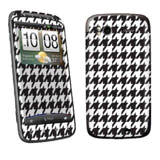 HTC Sensation 4G T Mobile Vinyl Protection Decal Skin White Houndstooth Cell Phones & Accessories