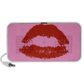 Red Pop Art Lipstick Lips Travel Speakers