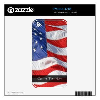 American Flag, Waving in Wind Skin For The iPhone 4S