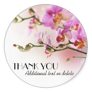 Elegant Orchids Thank You Round Sticker