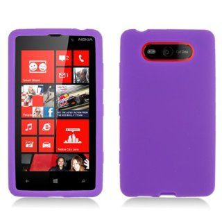 Silicone Skin Gel Cover Case Nokia Lumia 820, Purple Cell Phones & Accessories