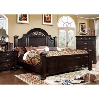 Furniture of America Grande Classic Dark Walnut Queen size Bed Furniture of America Beds