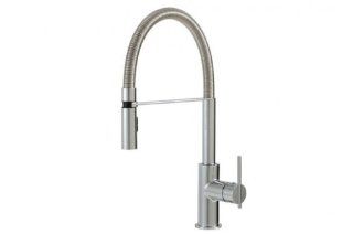 Aquabrass 3845N BN Zest Pull Out Dual Stream Mode Kitchen Faucet Brushed Nickel   Touch On Kitchen Sink Faucets  