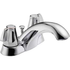 Delta Classic 4 in. 2 Handle Mid Arc Bathroom Faucet in Chrome with Metal Pop up Assembly 2520LF MPU