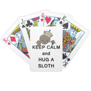 Keep Calm and Hug a Sloth Meme Poker Cards