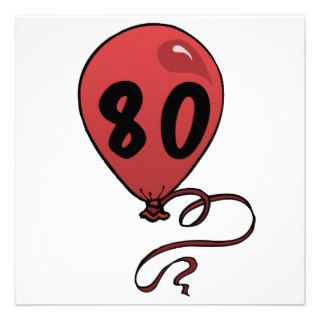 Fun 80th Birthday Party Supplies Announcement