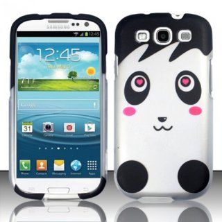 For Samsung Galaxy S3 III i9300   Rubberized Design Cover   Lovely Panda Bear Cell Phones & Accessories