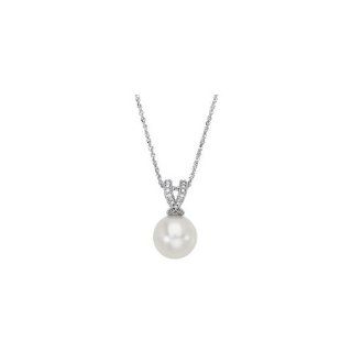 14K White Gold   Paspaley Cultured Pearl & Diamond Pendant Jewelry