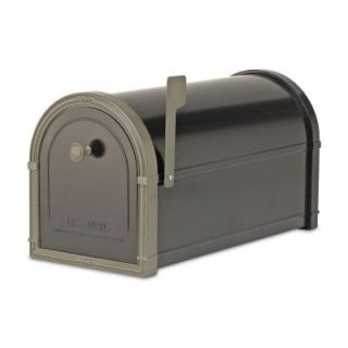 Architectural Mailboxes Bellevue Post Mount Mailbox in Black with Bronze Accents 5503B
