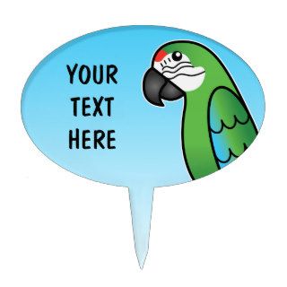 Military Cartoon Macaw Parrot Bird And Text Cake Pick