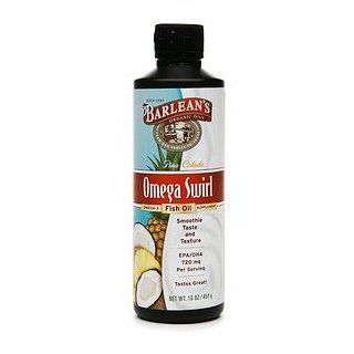 Barlean's Organic Oils Omega Swirl Omega 3 Fish Oil Supplement, Pina Colada 16 fl oz (454 g) Health & Personal Care