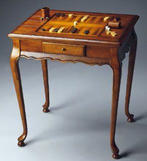 Accent Furniture   Wellington Game Table   Olive Ash Burl   Chess   Checkers   Backgammon  