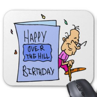 Over The Hill 50th Birthday Gifts Mousepads