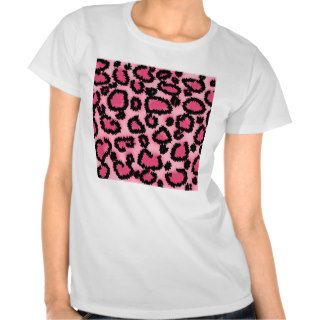 Pink and Black Leopard Print Pattern. Tees