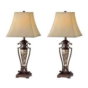 Design Trent Missoula 2 Piece 29 in. Bronze Table Lamp Set with Bavaria Cream Shades   DISCONTINUED 24016 214