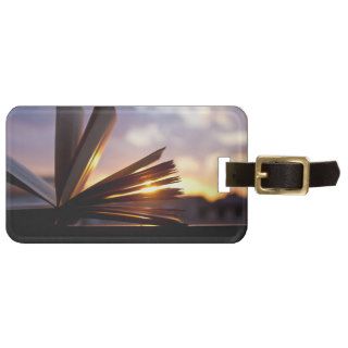 Open Book and Sunset Photography Travel Bag Tag