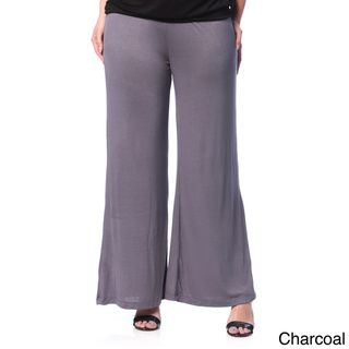 24/7 Comfort Apparel Women's Plus Wide leg Palazzo Pants 24/7 Comfort Apparel Pants & Jeans