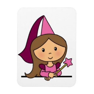 Cute Cartoon Clip Art Princess in a Pink Dress Rectangular Magnets