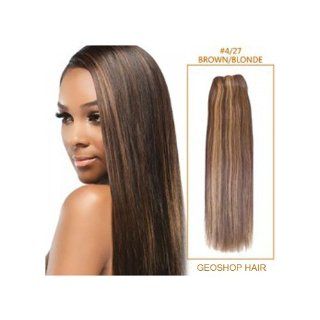 Wefts / Weaving Synthetic Hair Extensions Simple Body Wave 18 Inches Brown/Blonde(#4/27) 1 Set 115g  Beauty