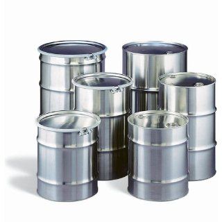New Pig DRM472 Tight Head UN Rated Stainless Steel Drum, 55 Gallon Capacity, 23" Diameter x 33" Height, Silver Hazardous Storage Drums