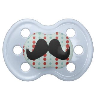 Mustache with Spotty Background Baby Pacifier