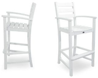 Trex Outdoor Furniture TXS120 1 CW Monterey Bay 2 Piece Bar Chair Set, Classic White  Patio Dining Chairs  Patio, Lawn & Garden