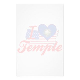 I Love Temple, New Hampshire Personalized Stationery