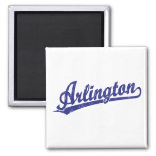Arlington script logo in blue refrigerator magnets