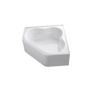 KOHLER Tercet 5 ft. BubbleMassage Corner Bath Tub with Left Hand Drain in White K 1160 GLA 0