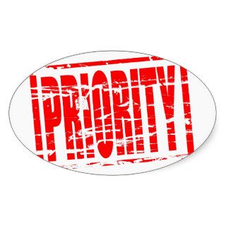 Priority red rubber stamp effect sticker