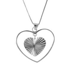 Moise Sterling Silver Double Heart Necklace Moise Sterling Silver Necklaces