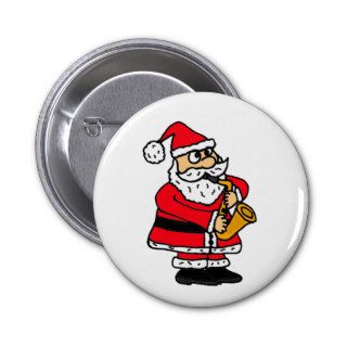 XX  Funny Santa Claus Playing the Saxophone Pins