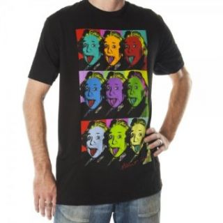 Einstein Picture Panel Mens Black Tee (Small) Clothing