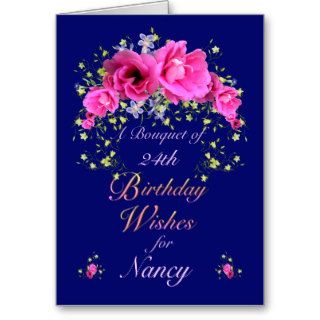Birthday Bouquet of Flowers and Wishes Greeting Cards