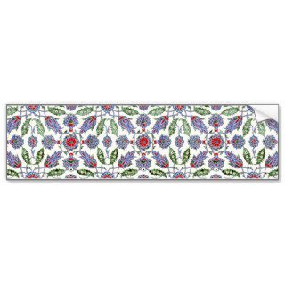 iznik Turkish Persian Floral Ethnic Oriental Tiles Bumper Sticker